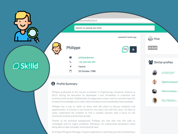 Dashboard van het AE Total Talent Management platform